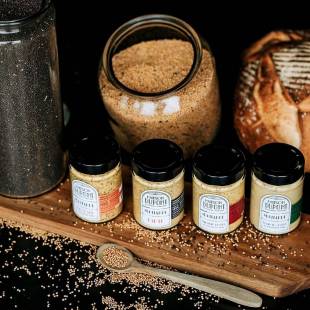 Epicerie locale proposant de la moutarde raisonnée 